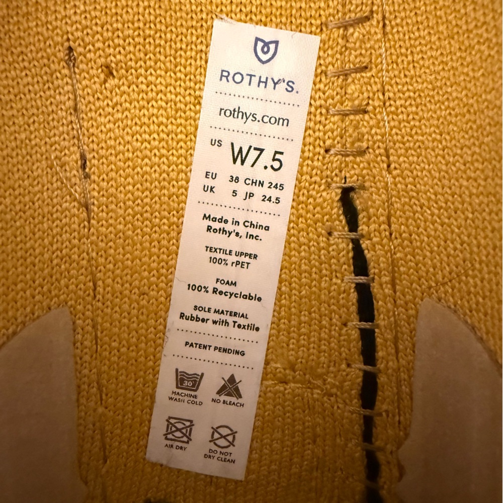 Rothy's The Driver Loafer Mustard Yellow Gold Size 7.5 NWOB - Picture 9 of 11